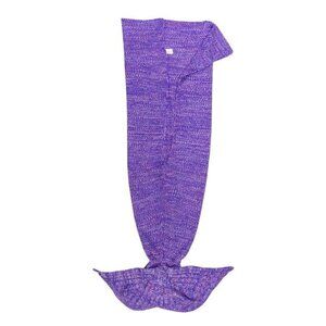 Hughapy Crochet Purple Mermaid Tail Throw Blanket Wrap Adults or Kids 72 x 35"